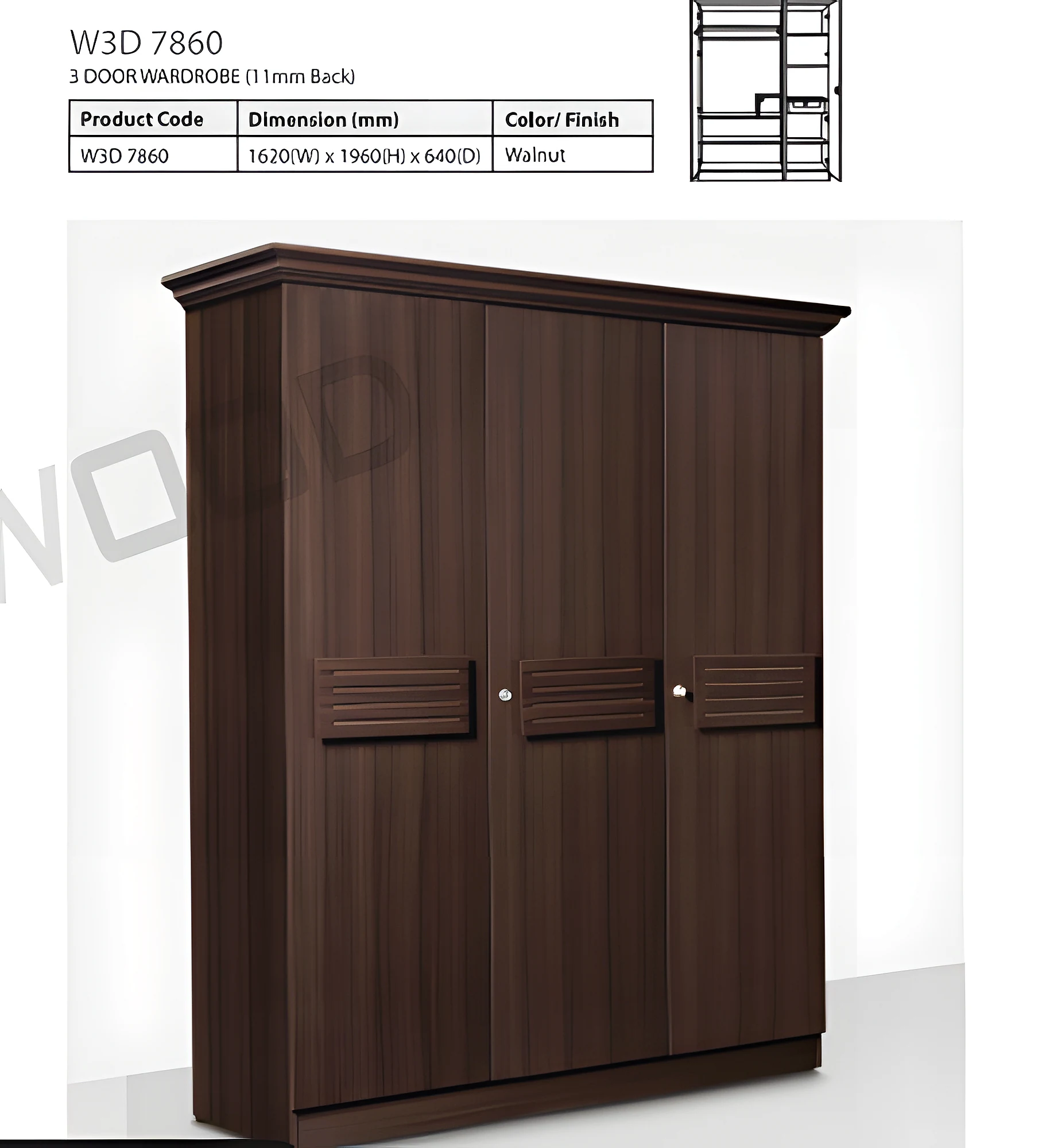 3 Door 7860 Wardrobe