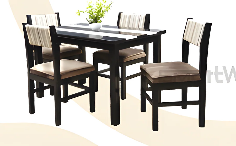 Amii 1+4 Dining Set (4830) - Table with Composite Italian Marble Top