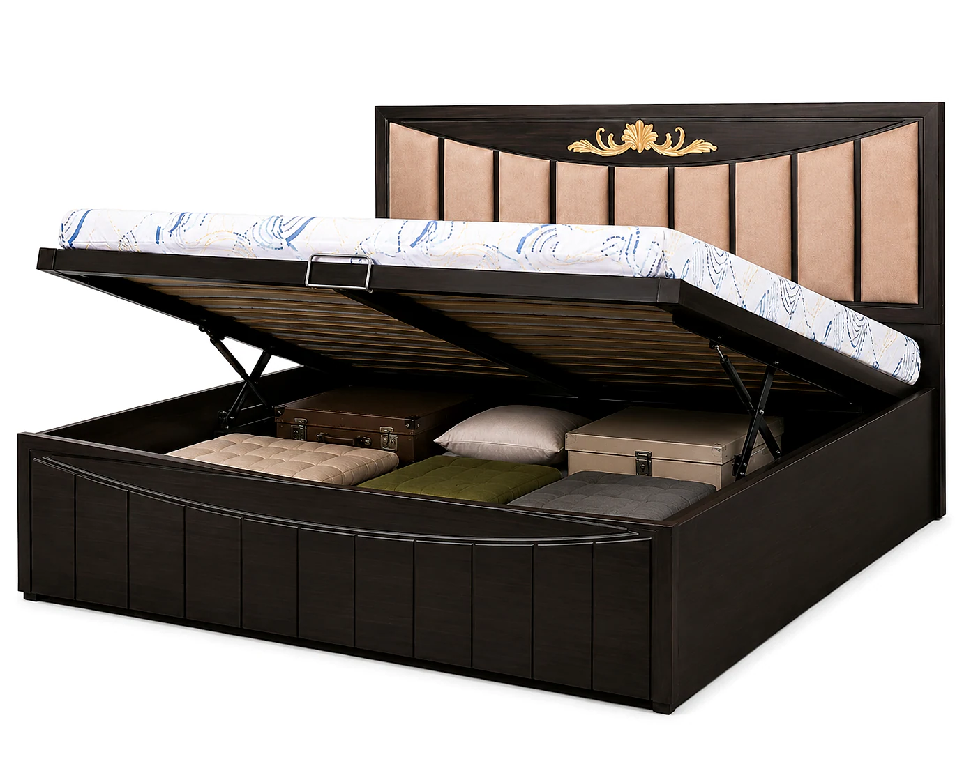 Auric Full Hydraulic King Bed 7872 With Headboard Cushion