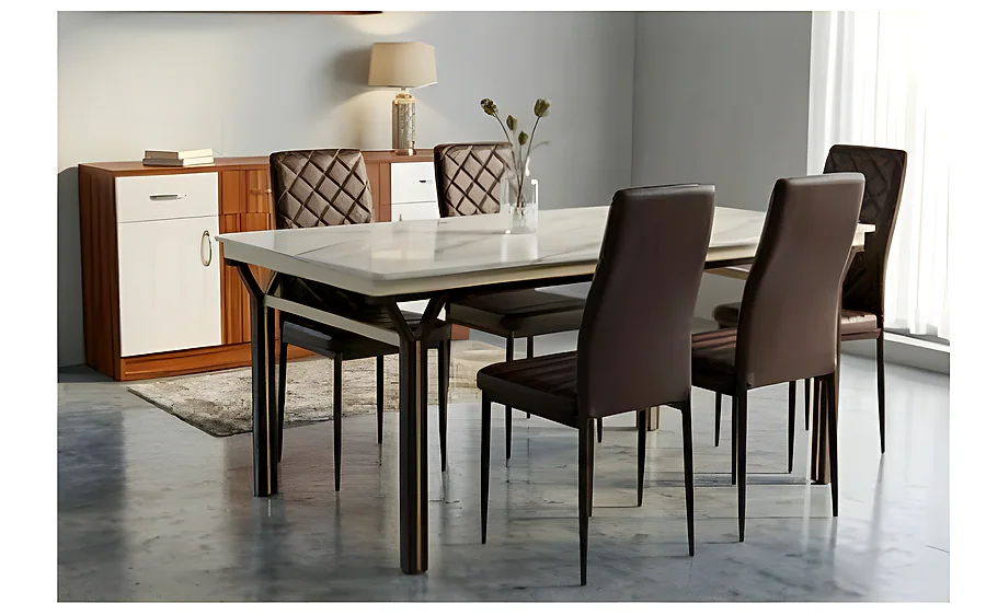 C-68/IK-645 Marble Dining Table Set (1+4)