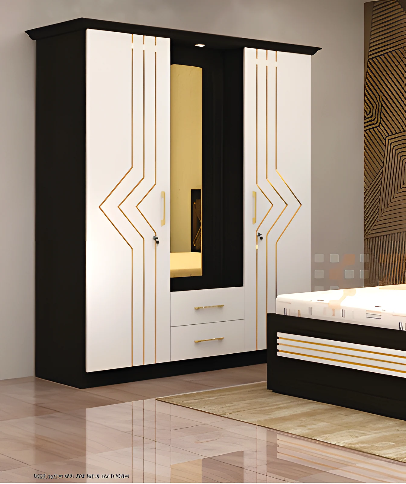Carlos 3 Door Wardrobe With Dresser