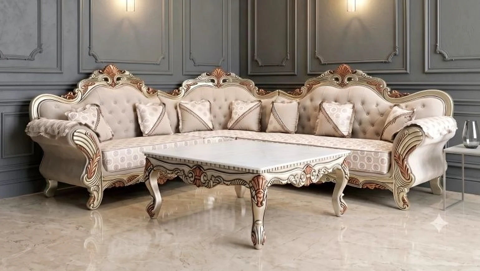 CCSF-04 Corner Sofa Set — 3+2+CR2 Corner