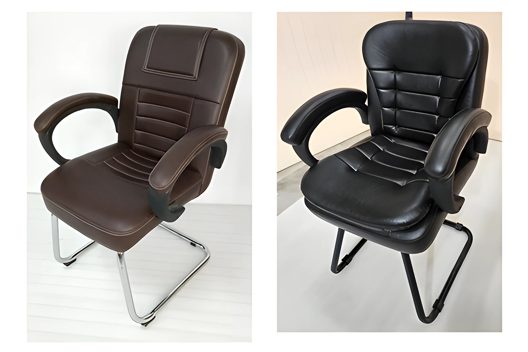 CH-18 Visitor Chair (Black & Brown)