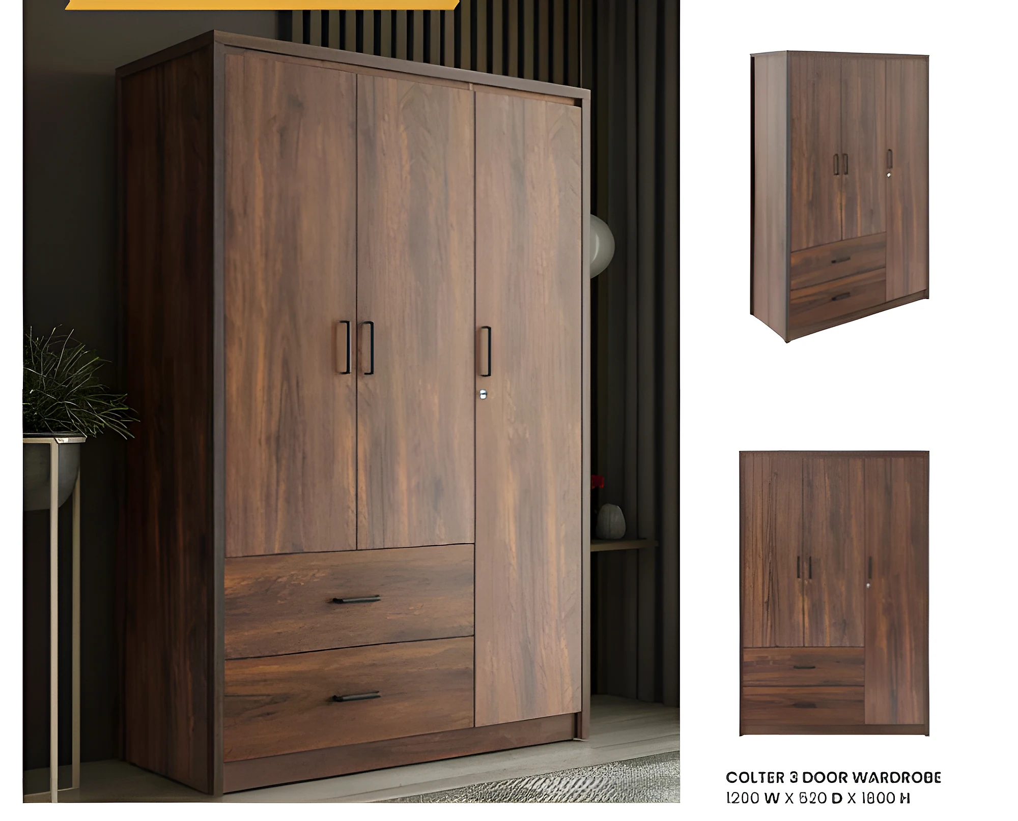 Colter 3 Door Wardrobe