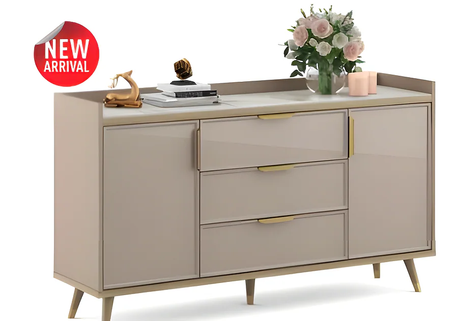 Console Unit Alora-Ceramic Grey & Sebastian Oak