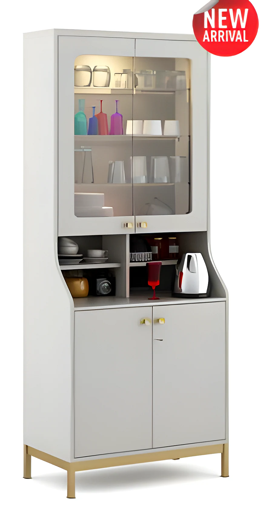 Crockery Unit Empress- Pumic Grey