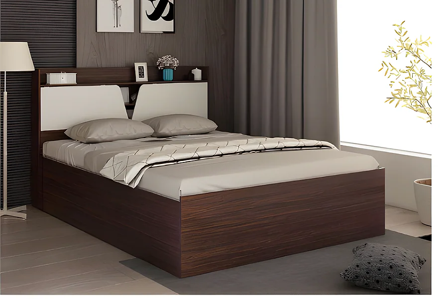 Crown King Bed with Box Storage