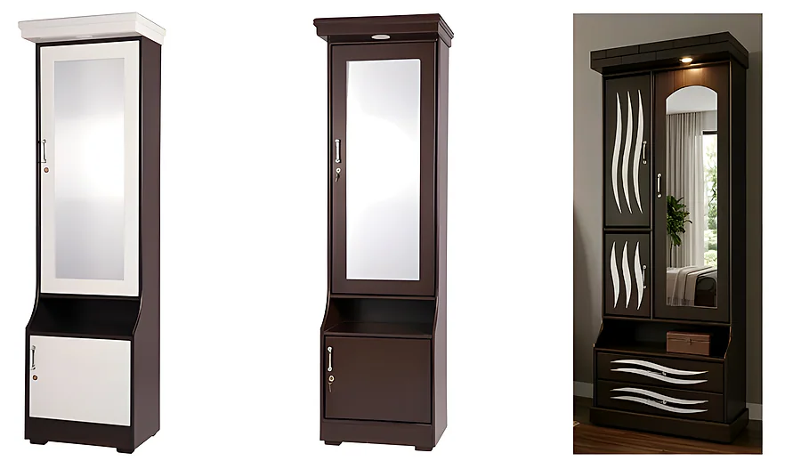 DRESSER-D-8 MDF Polish (White & Wenge) (21X18)