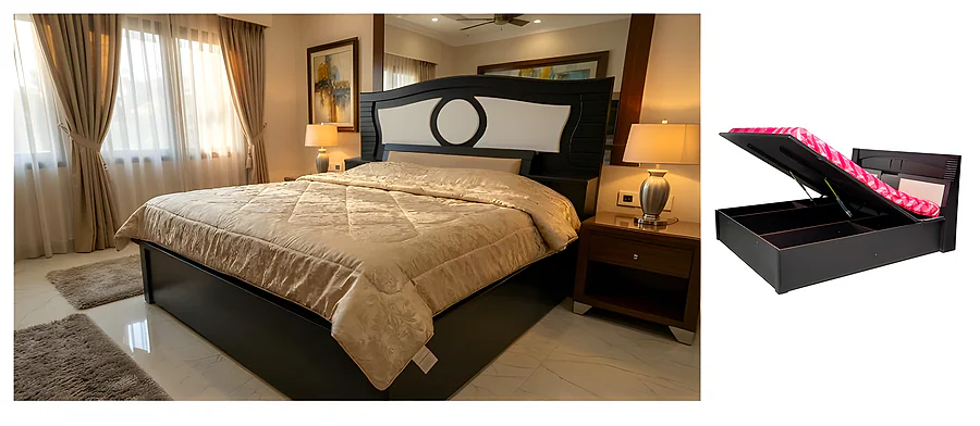 Dl -3 King Head Board Storage Bed