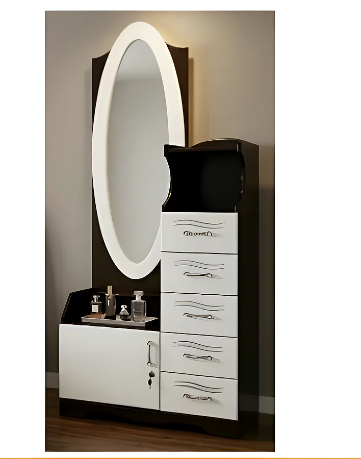 DRESSER-D-10 MDF Polish (White & Wenge) (72X30)