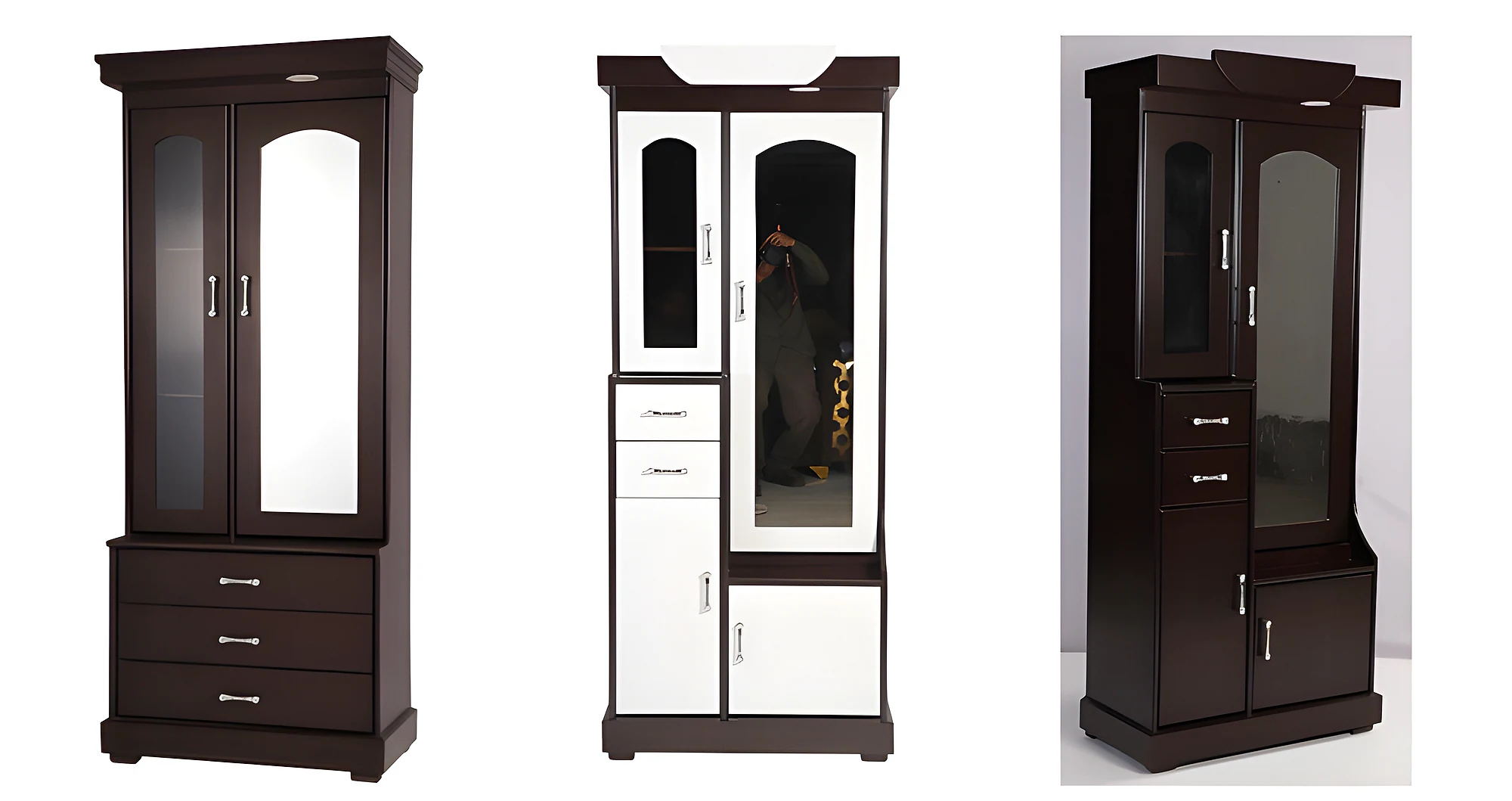 DRESSER-D3 MDF Polish (Wenge & White) (72X30)