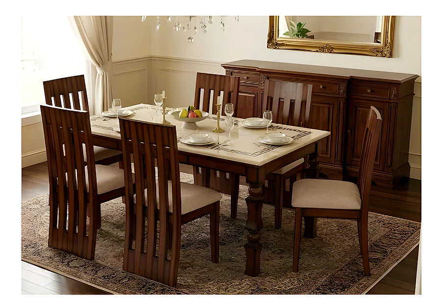 DT-8 Dining Set (1+6) (Marble Top 5'X3')
