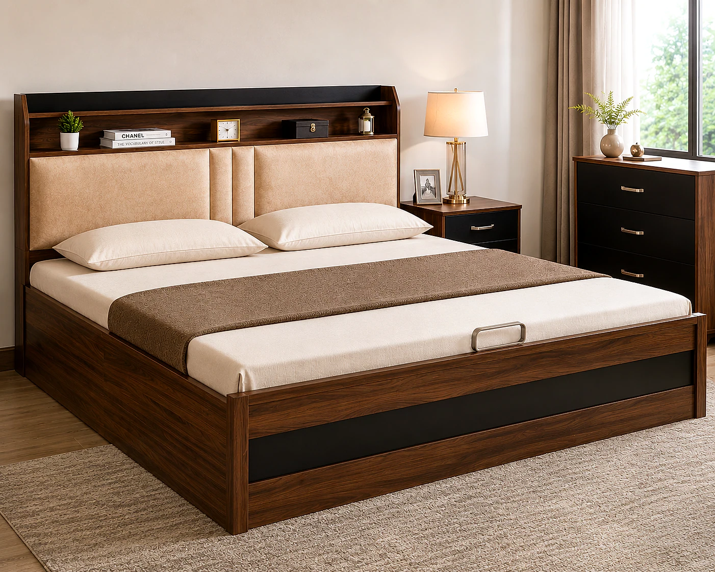 Europa King Bed with Head Storage
