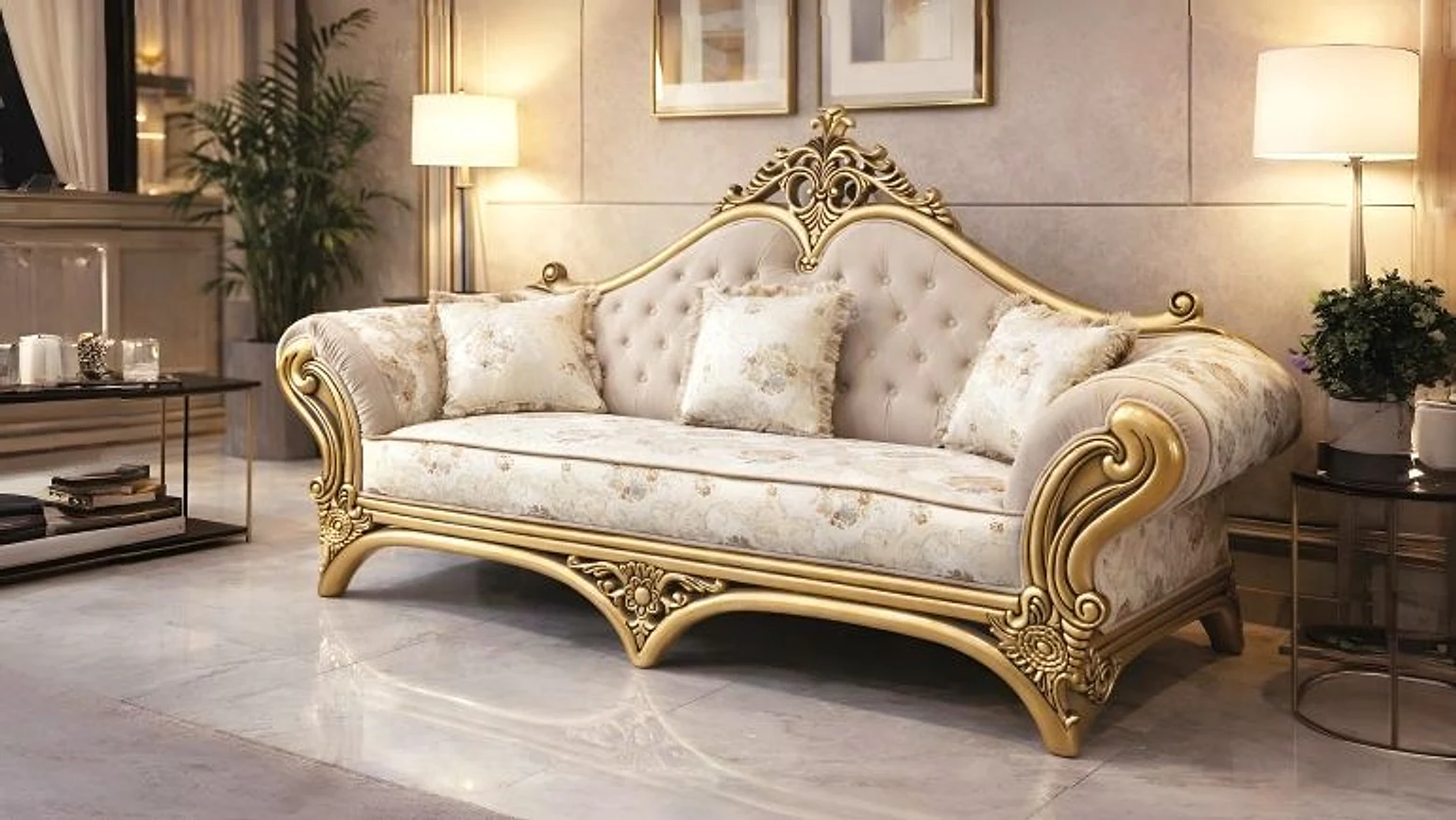 Grande Gold Sofa Set (CSF-16) — 3+2+2