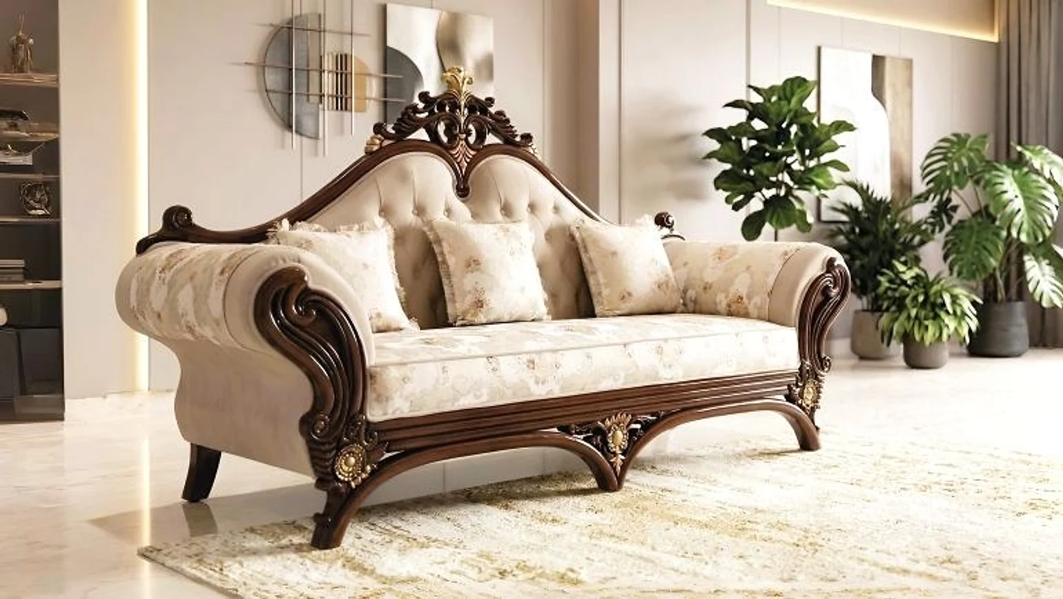 Grande Walnut Sofa Set (CSF-16) — 3+2+2