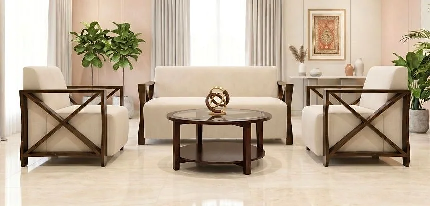 Hatty Wooden Sofa Set