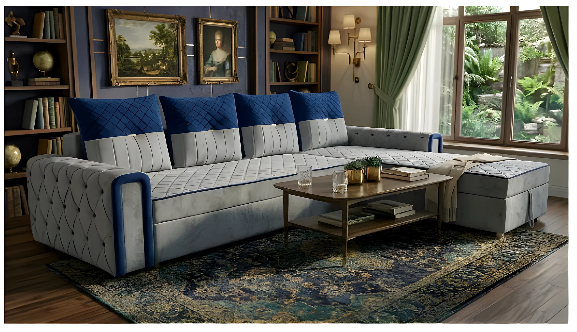IK-162 L Shape Corner Sofa cum Bed