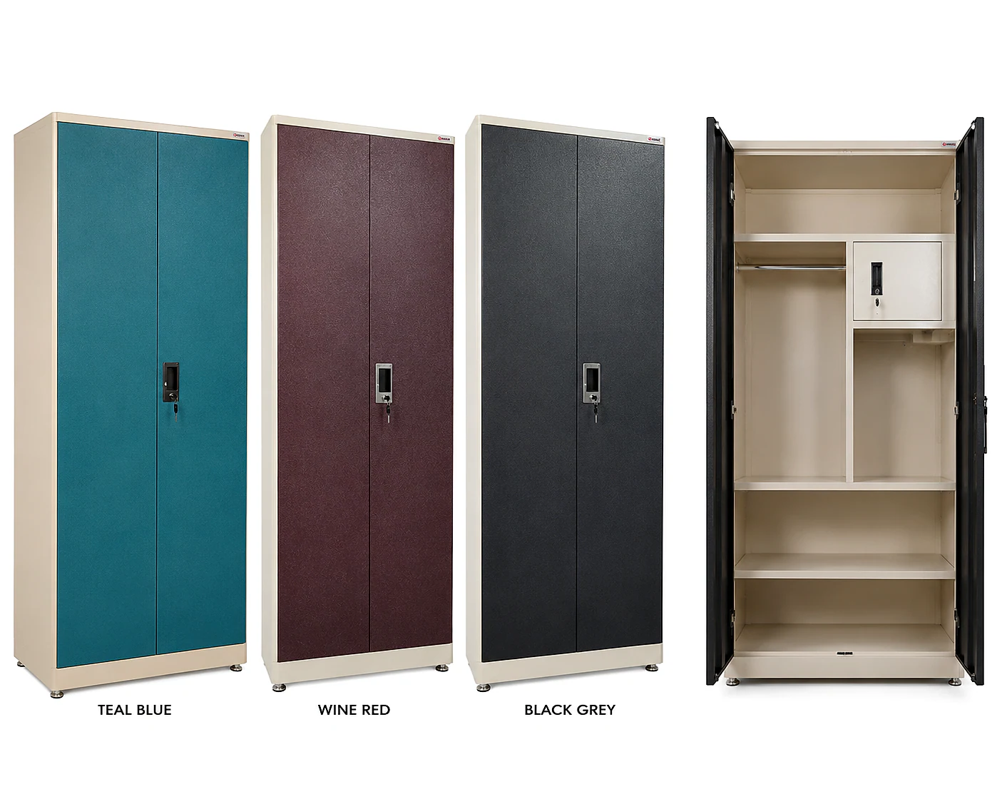 Ik 503 (Royal Texture) 2 Door Plain Colour Wardrobe