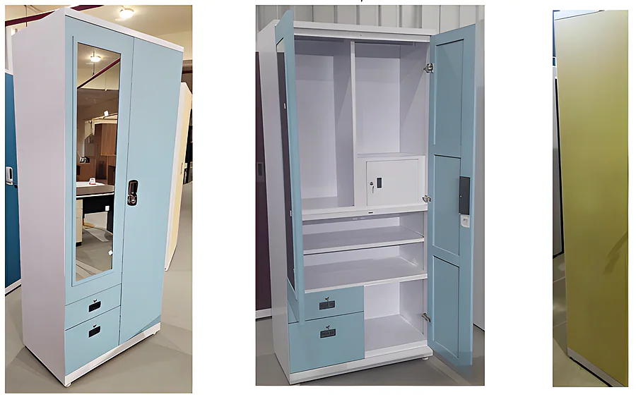 IK-525 Eco 2 Door Dresser Almirah with Metalic Finish