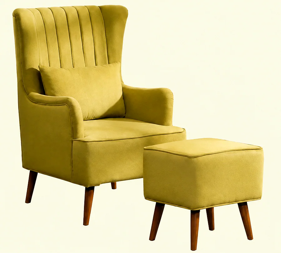 King Chair With Puff
