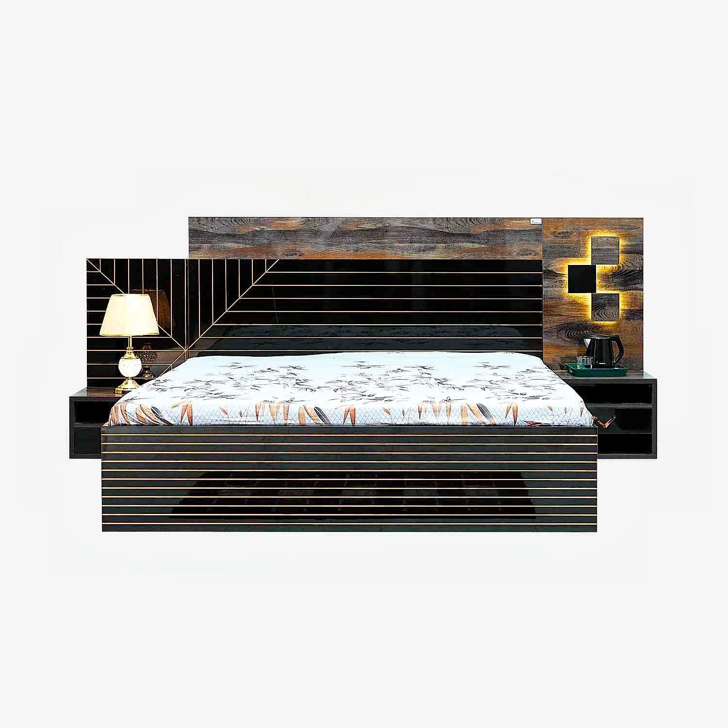 Korus Bed King & Bed Side Table