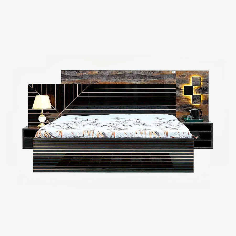 Korus Bed King & Bed Side Table