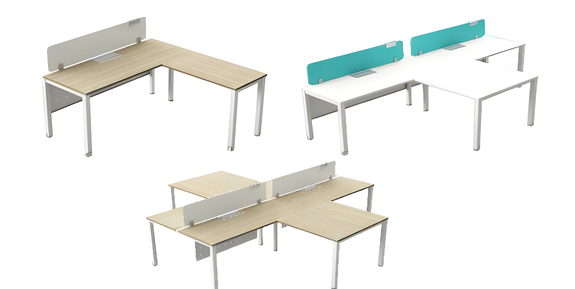 L-Type Workstations“ - Screens on Both Sides