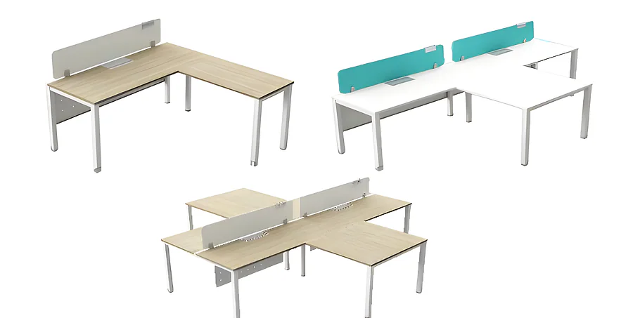 L-Type Workstations“ - Screens on Both Sides