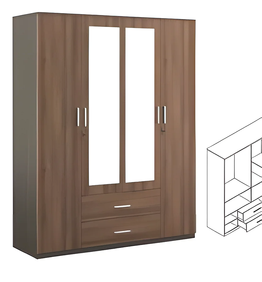 LAUREL 4 DOOR dresser WARDROBE