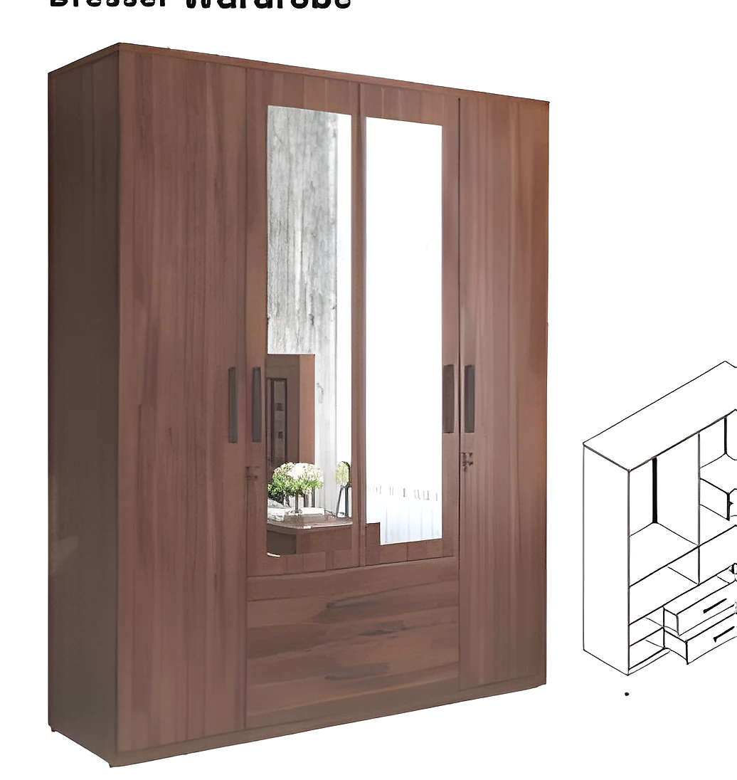 Laurel 4 Door Wardrobe
