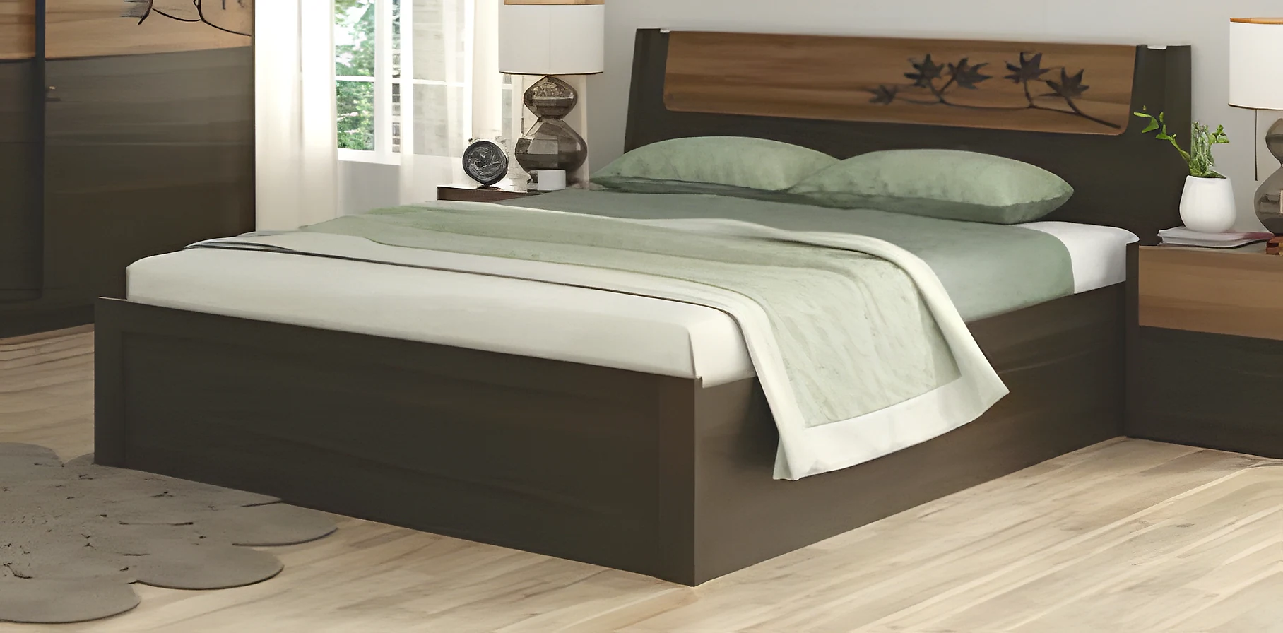 Maple Queen Bed with 3/4TH Lift on Storage