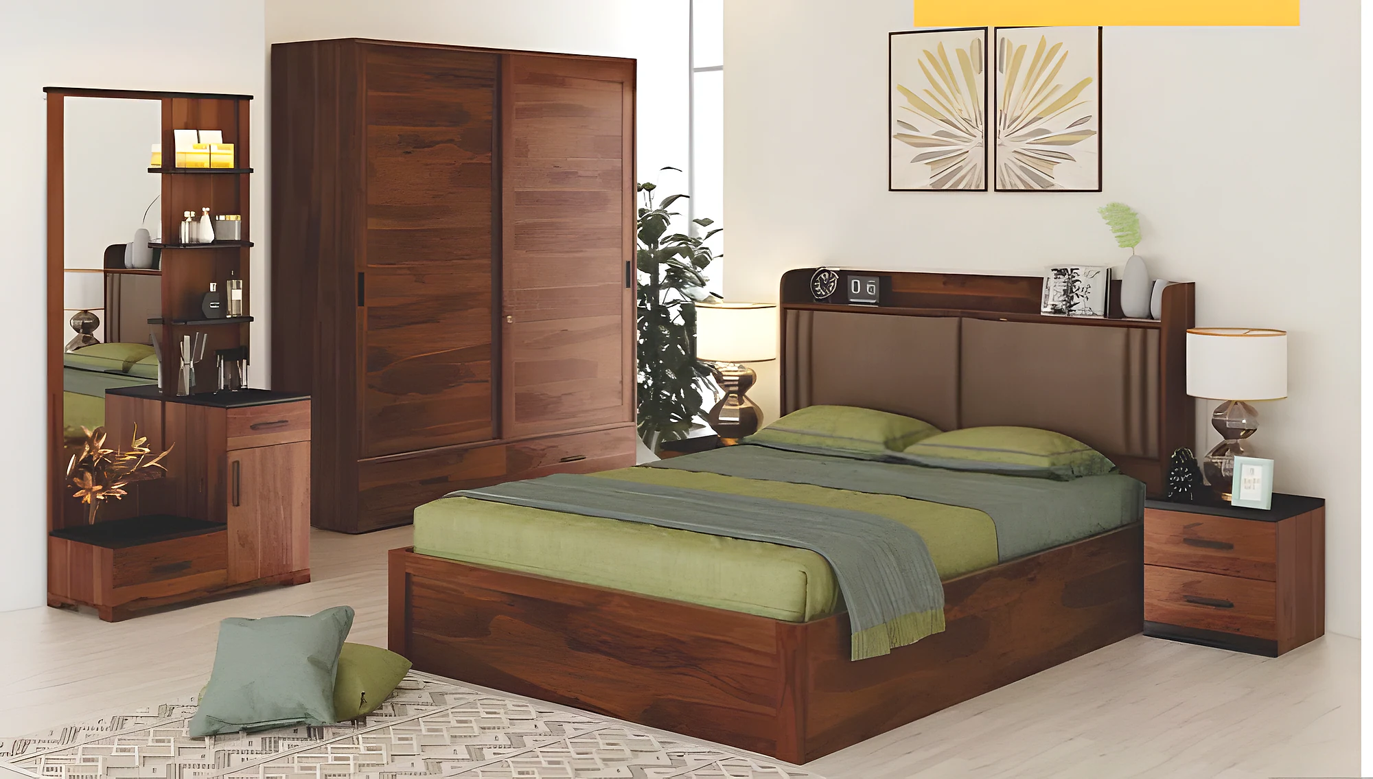 Maximus Queen Bed Set ( with Sliding Wr )
