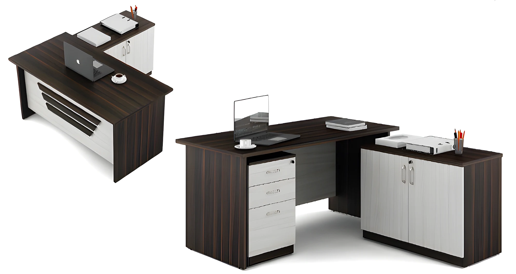 Merino Manager Suite 1500X1650X750 with Low Ht Storage & Pedestal