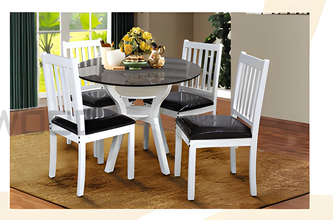 Milky Dining Set — 1+4 Seater