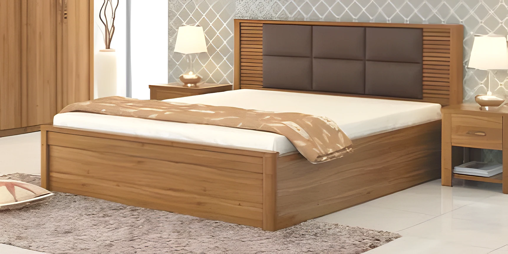 Modena Queen Bed with 3 4TH Lift on Storage