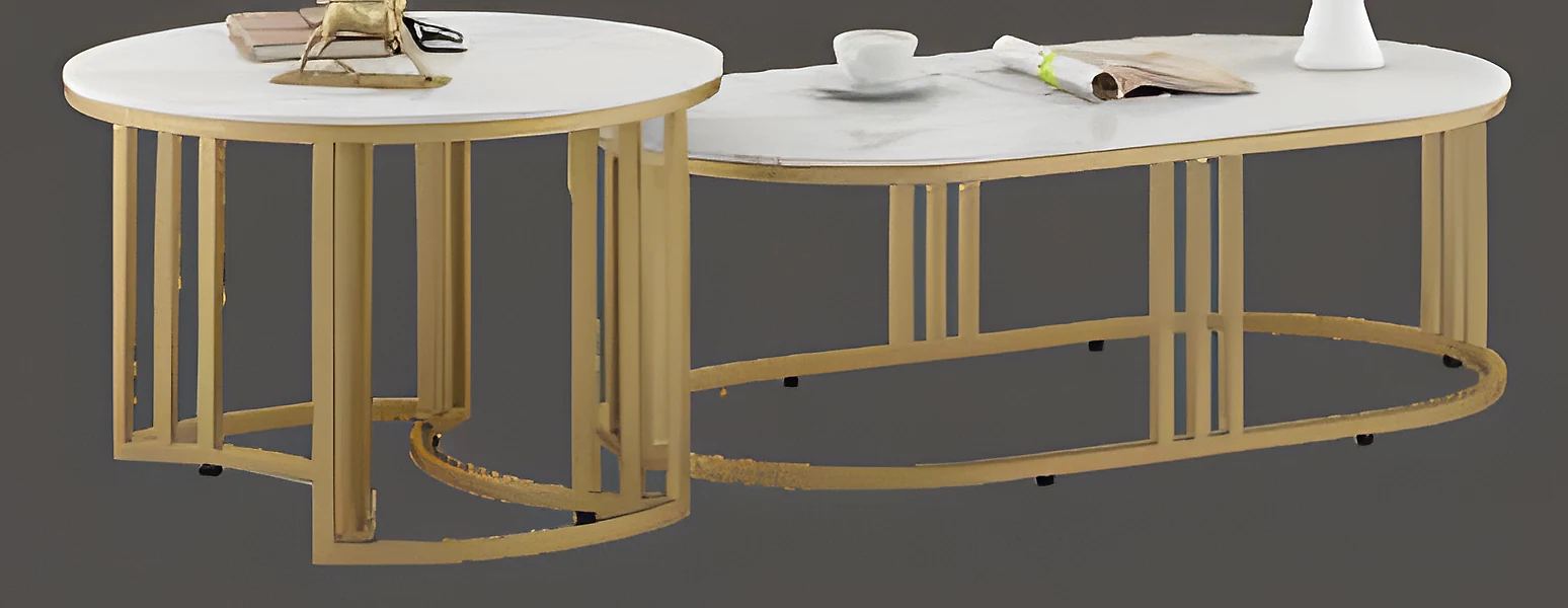 Derby Centre Table with Oval Shape Ceramic Top