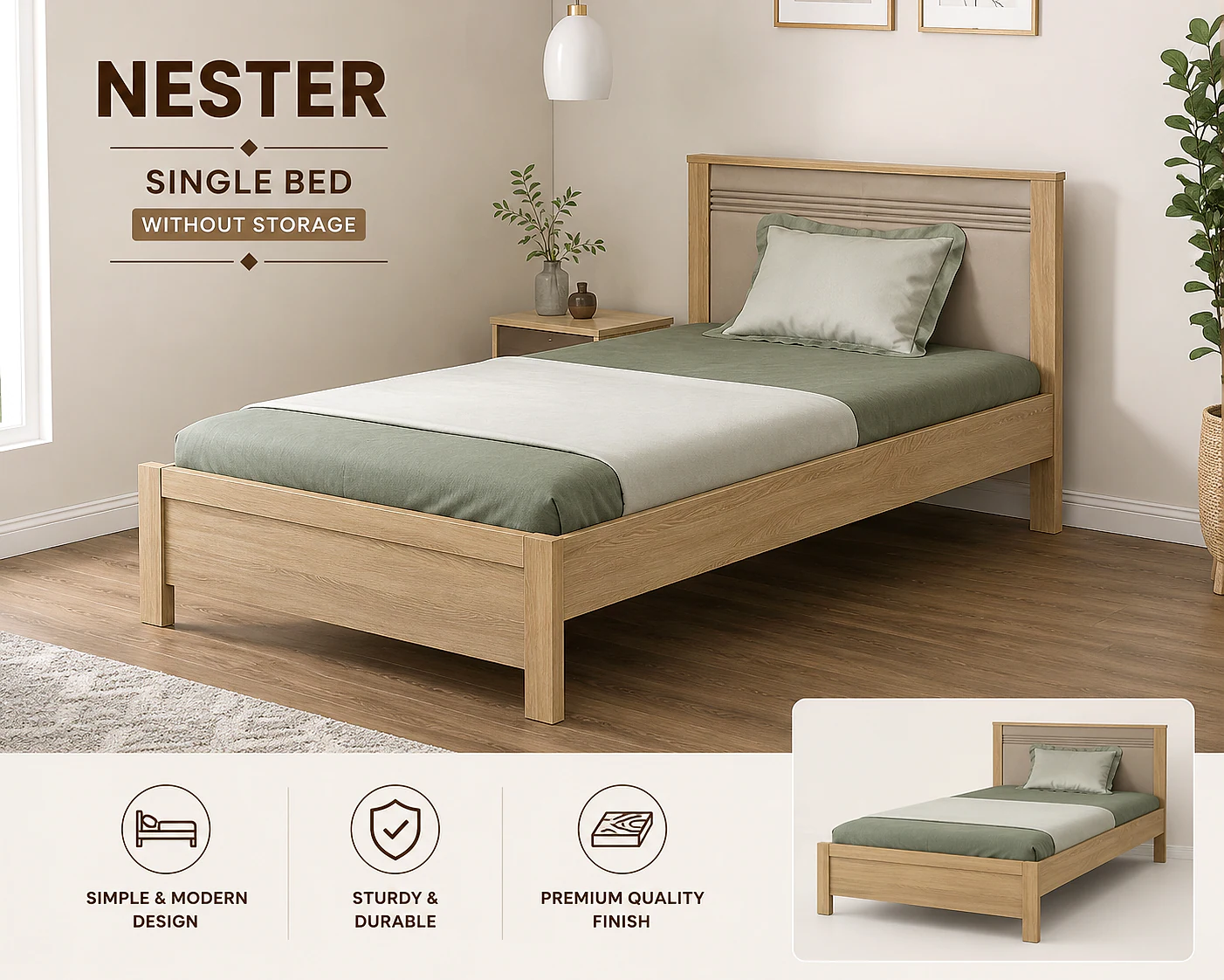 Nester Single Bed Without Storage