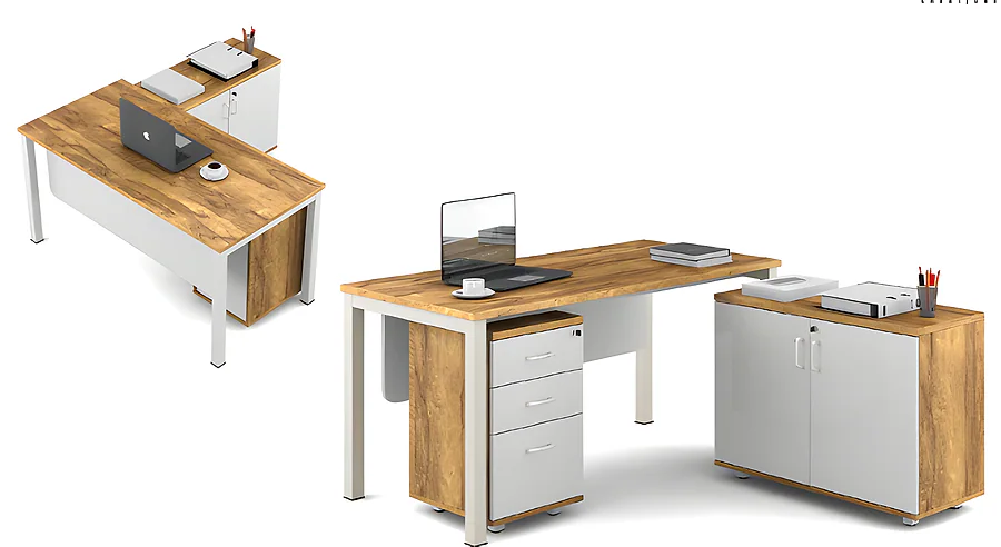 Omega Manager Suite 1500X1650X750 with Low Ht. Storage & Pedestal
