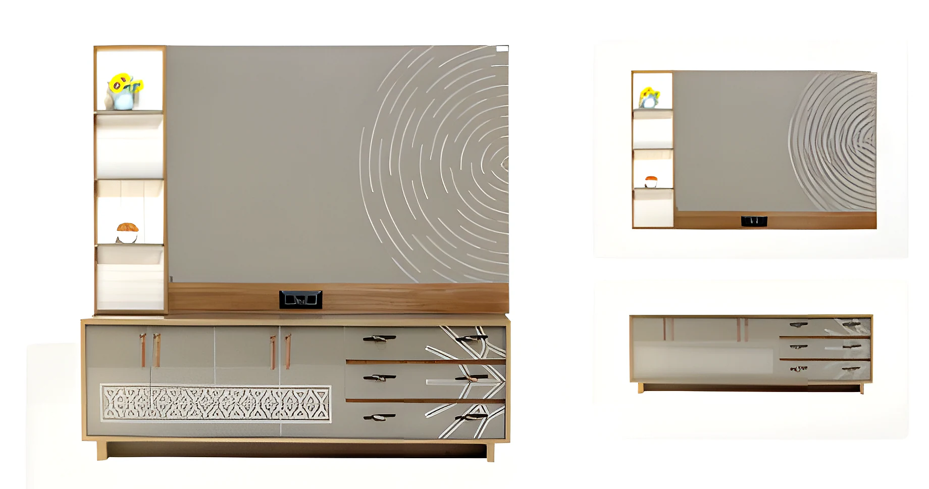 P-5 Lily Panel with Vatican Base - Almond Brown