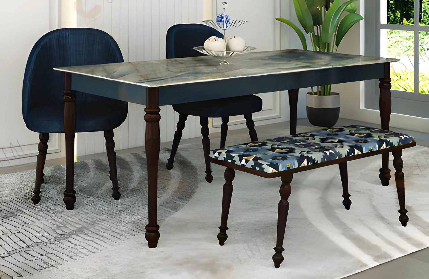 Bench Solidwood Set (SWDN-04)