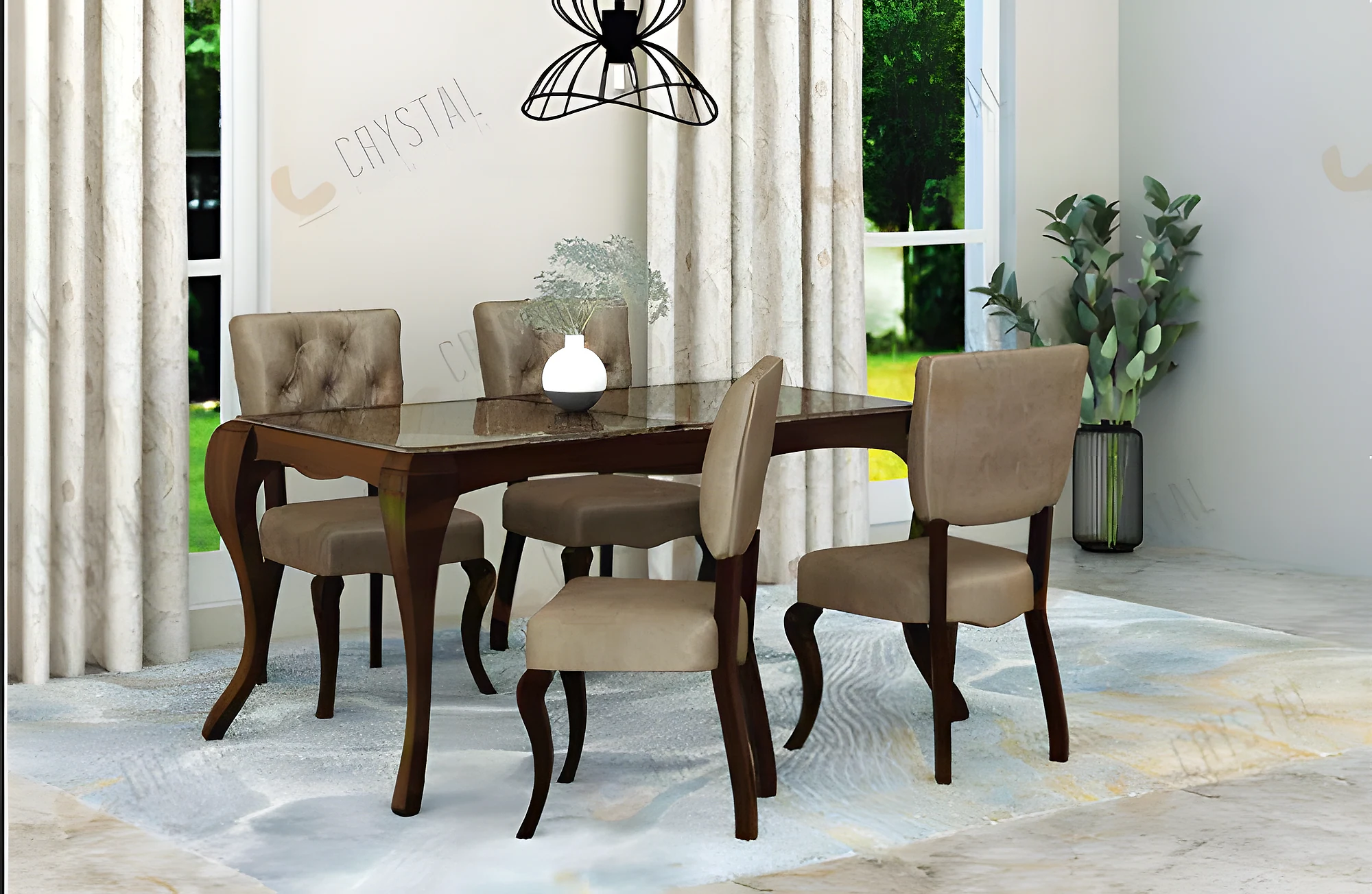 Dinning with Glass Top