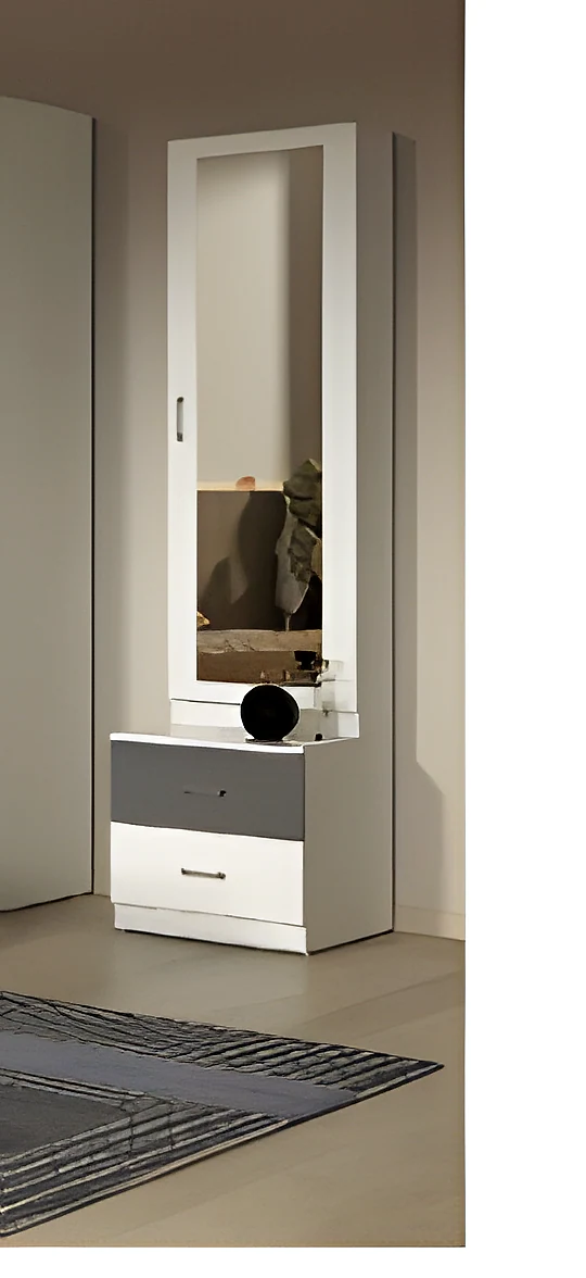 Pearl Dressing Table V2 with Mirror Door