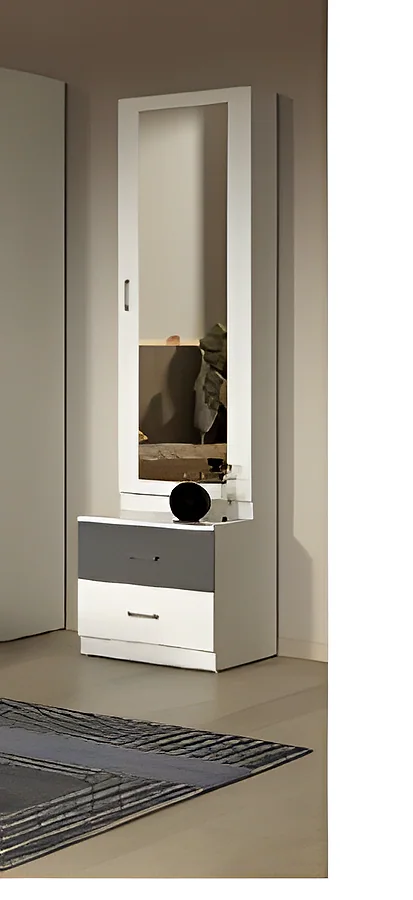 Pearl Dressing Table V2 with Mirror Door