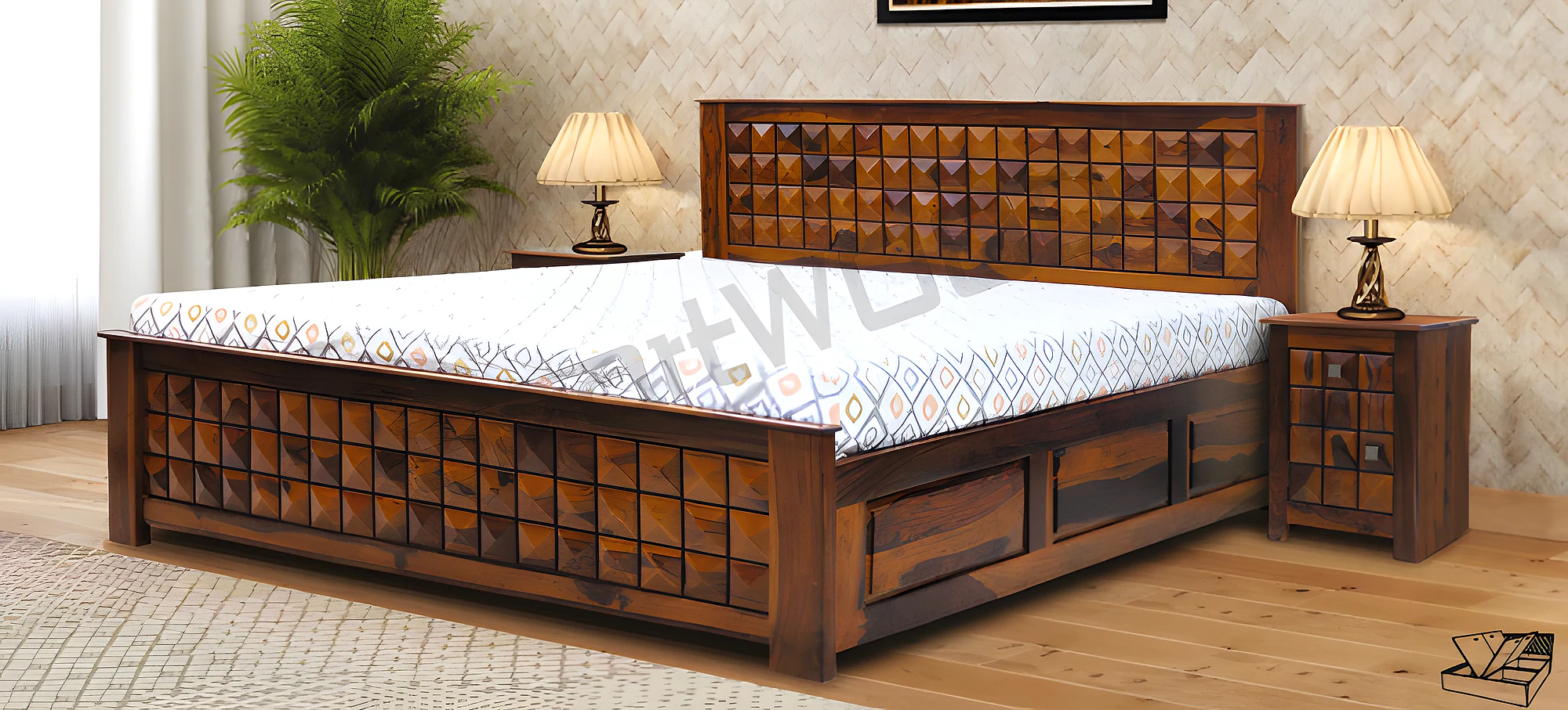 Plum Ts King Bed 7872