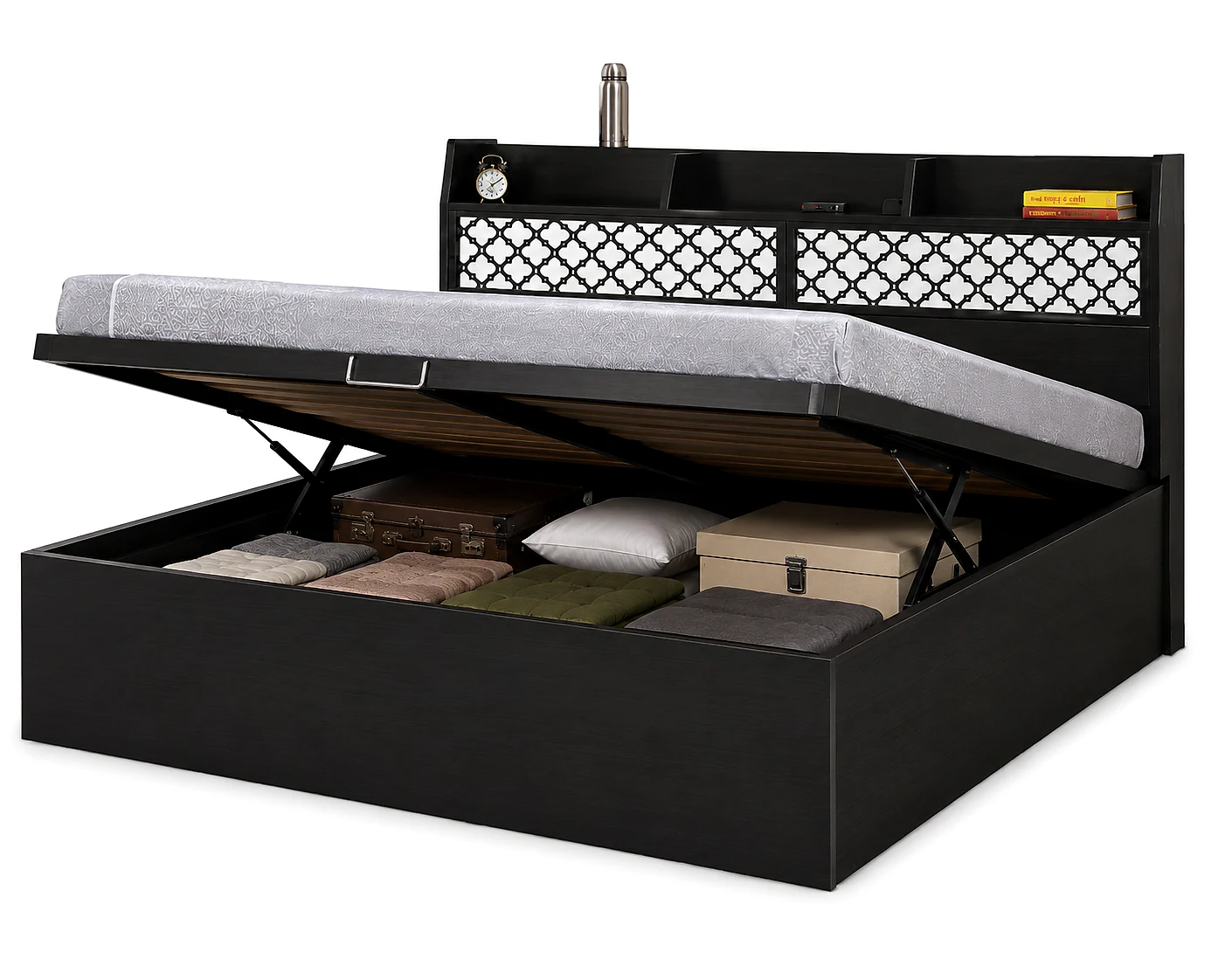 Pristine Full Hydraulic King Bed 7872 With Headboard Storage