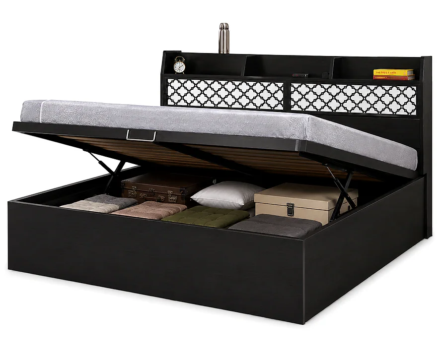 Pristine Full Hydraulic King Bed 7872 With Headboard Storage