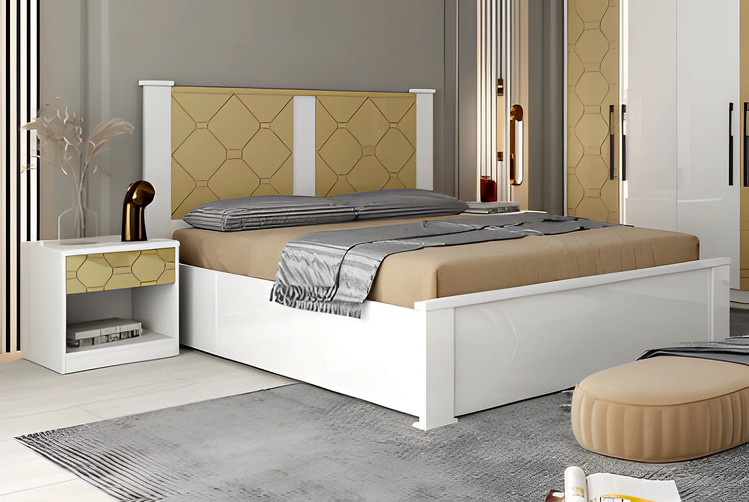 Robert Queen Bed with Box on Storage