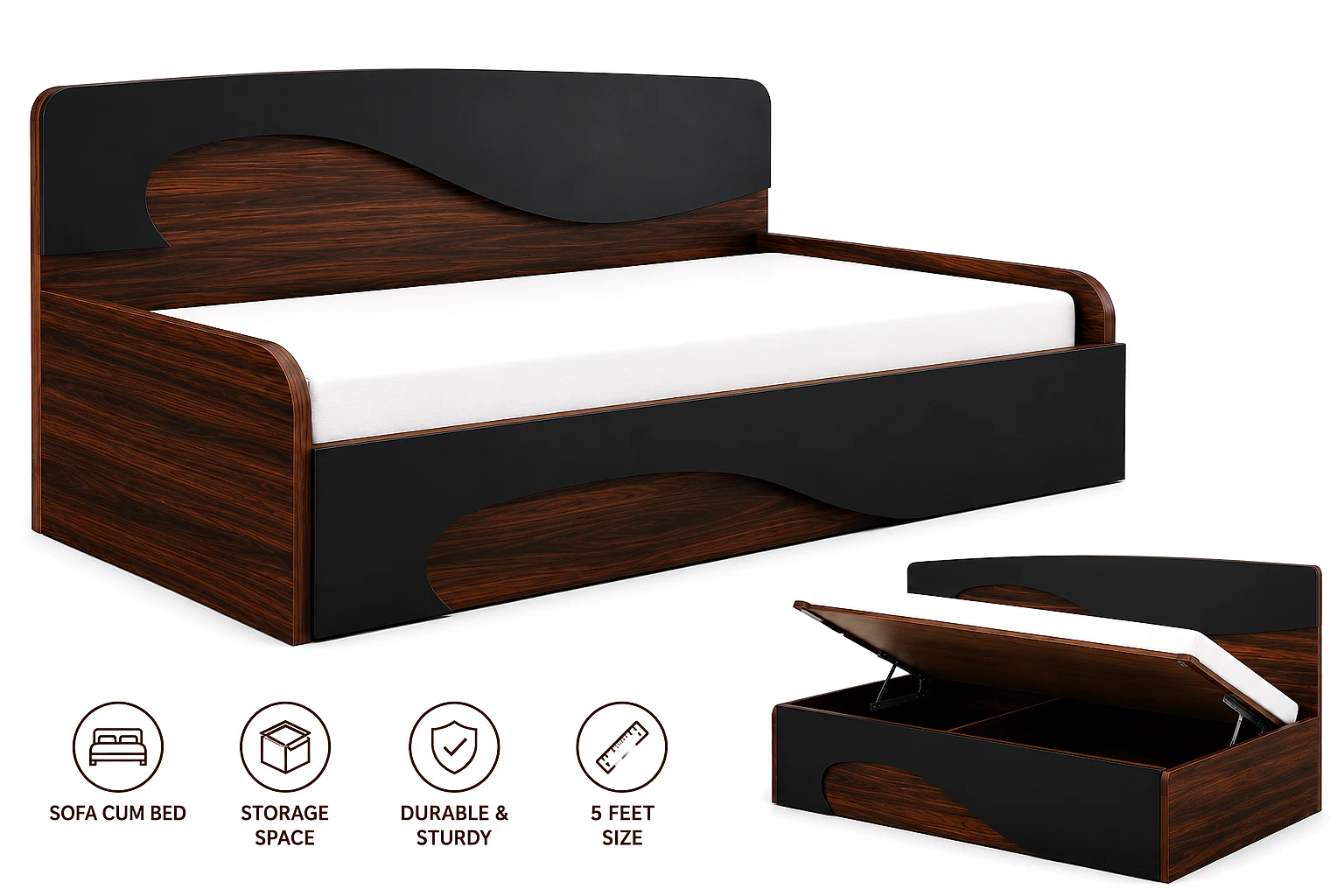 Sofa Cum Bed with Storage 5Ft (CS-20)