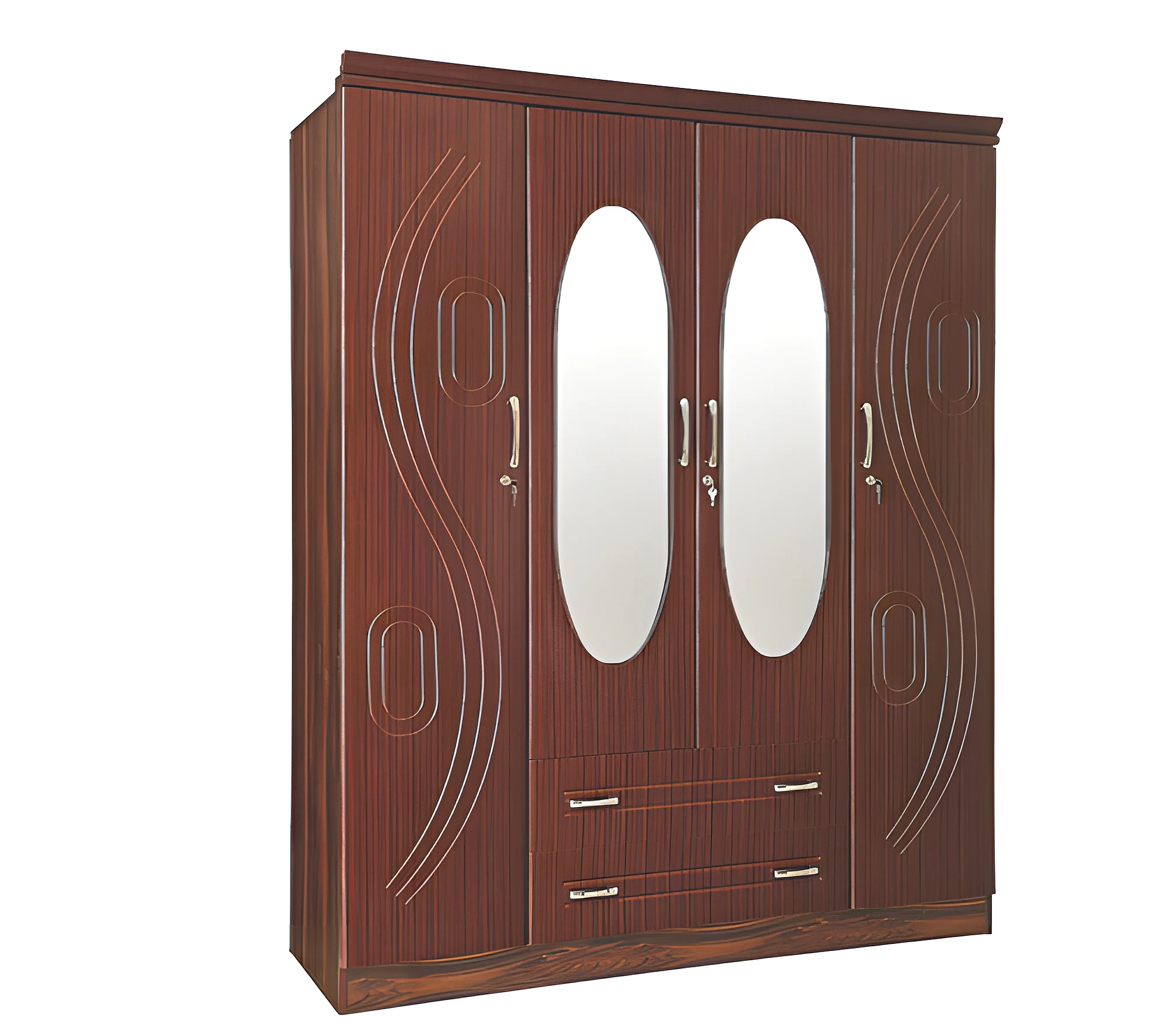 Wave (186) 4 Door Wardrobe (1950X520X1600)