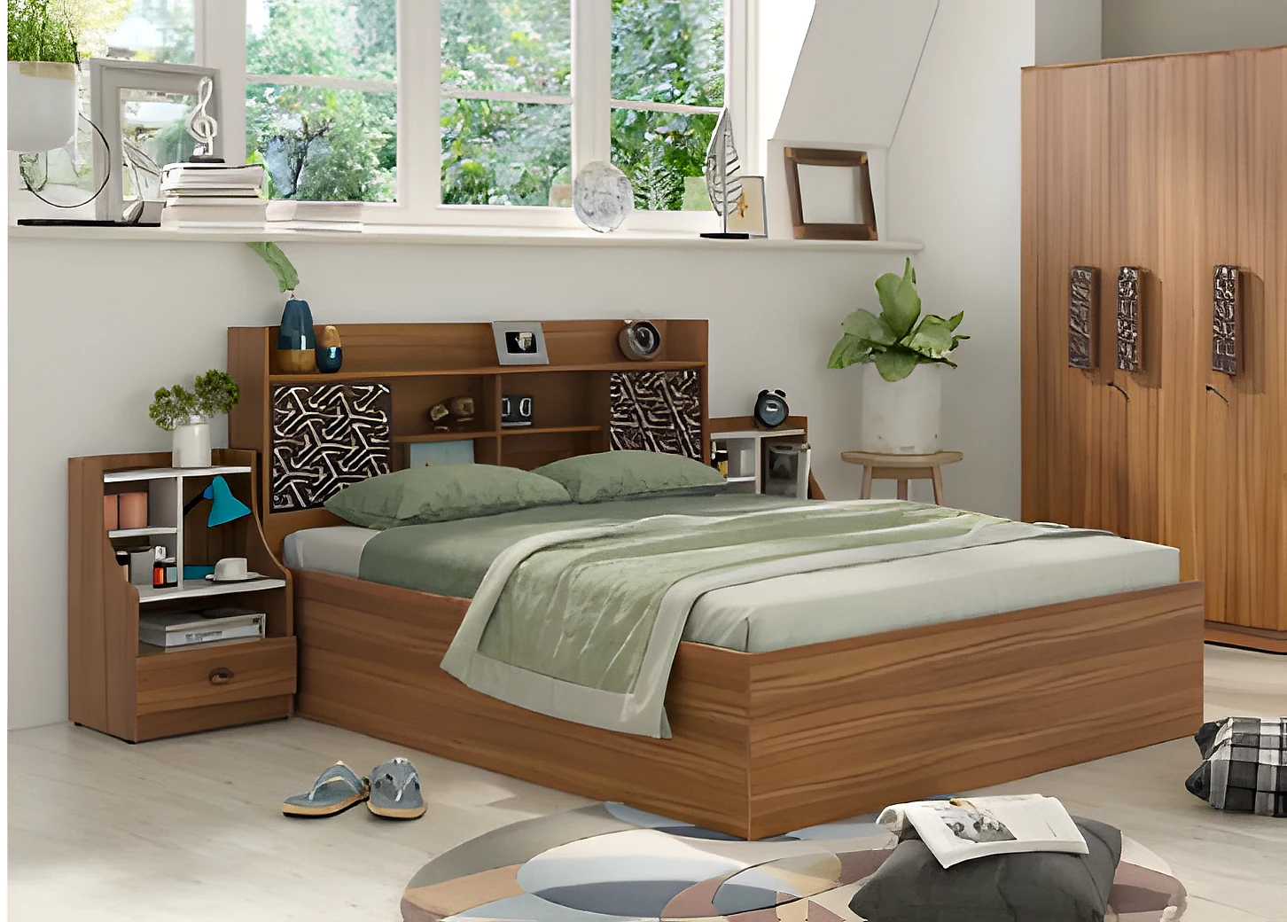 Winslet Queen Bed with Hyd 3-4THLIFT on Storage